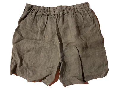 Lawrence Grey Damen Leinen Shorts Raffungen Grün Gr. S W28 Freizeit