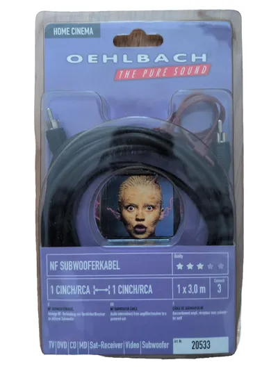 Oehlbach NF Subwooferkabel 1 Cinch/RCA Audiokabel 3m Schwarz