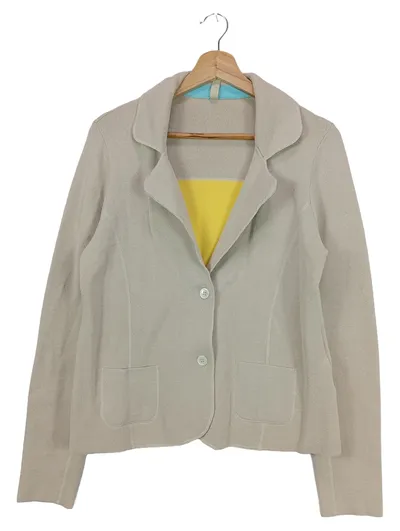 HAUBER Damen Blazer Gr. 38/M Beige Klassisch Modern Casual