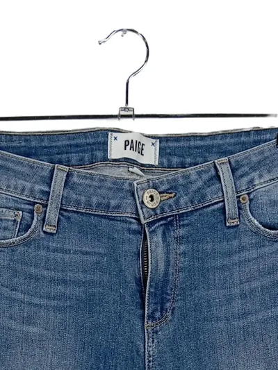 Paige Damen Destroyed Jeans Hose W30/38 Blau Baumwolle Skinny Ankle Raw Hem