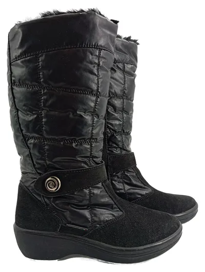 Antarctica Damen Schneestiefel Gr. 41 Schwarz Gesteppt Winterstiefel Fell