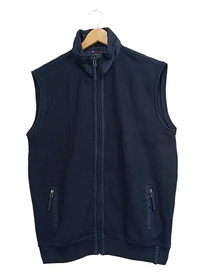 Casa Moda Herren Pullunder Weste Gr. XL Blau Baumwolle Reißverschluss