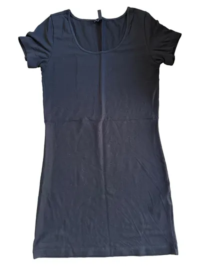 Vero Moda T-Shirt Kleid Damen Freizeitkleid Mini Schwarz Gr. 34 XS Baumwolle