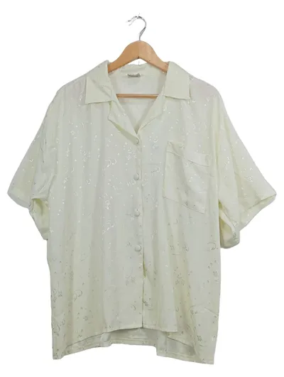 Vietritex Freizeithemd Damen Kurzarm Elegant Beige Florales Muster Gr. 48