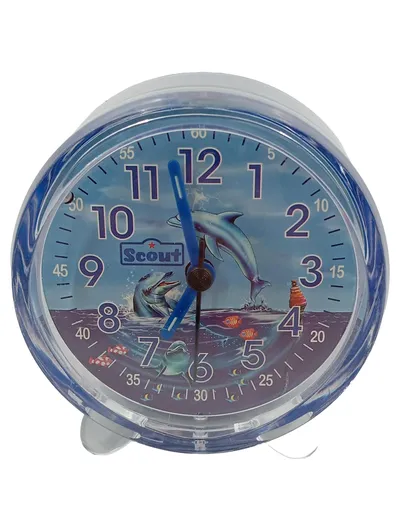 SCOUT Kinder Wecker Delfin Blau Analog Uhr PT186 Charmant