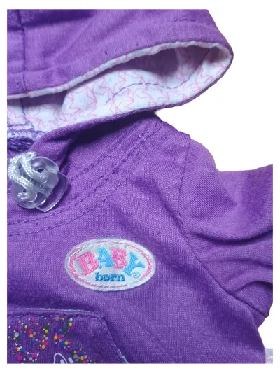 BABY born Trainingsanzug Lila Puppenkleidung Set Hoodie Hose Sterne