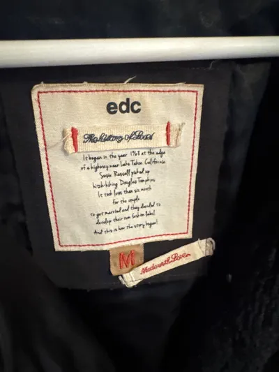 EDC by Esprit Damen Kunstpelzmantel Felljacke Schwarz Gr. M Kuschelig