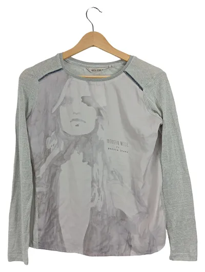 Garcia Jeans Damen Langarmshirt Modern Muse Grau Gr. 34/XS Baumwolle