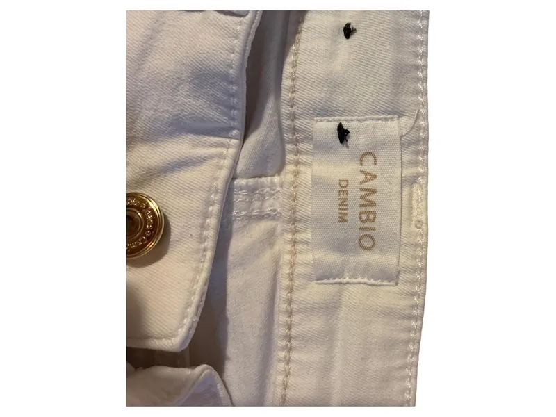 Cambio Damen Jeans Straight Leg Baumwolle Beige Gr. 36 W28 Freizeit 4