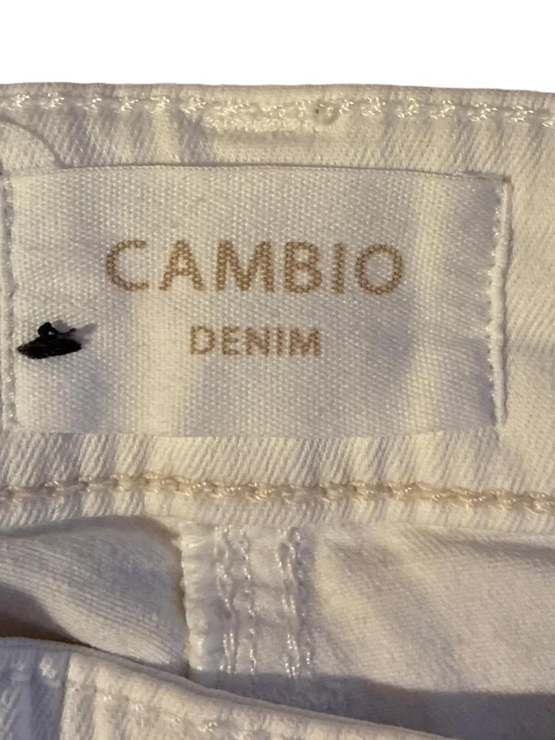Cambio Damen Jeans Straight Leg Baumwolle Beige Gr. 36 W28 Freizeit 5