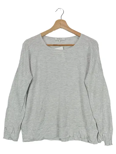 SANDWICH_ Damen Pullover Grau Gr. 36/S Rippstrick Langarm Casual