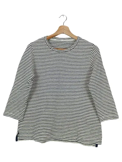 MAERZ MUENCHEN Langarmshirt Damen Gr. 42/L Weiß Gestreift Casual Maritim