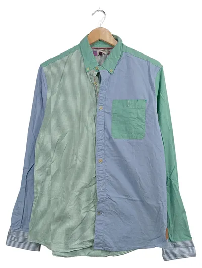 Scotch & Soda Herren Freizeithemd Gr. M/38 Colorblock Grün Blau