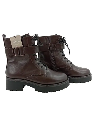 Tamaris Damen Schnürstiefel DUOtex Braun Gr. 40 Leder Combat Boots