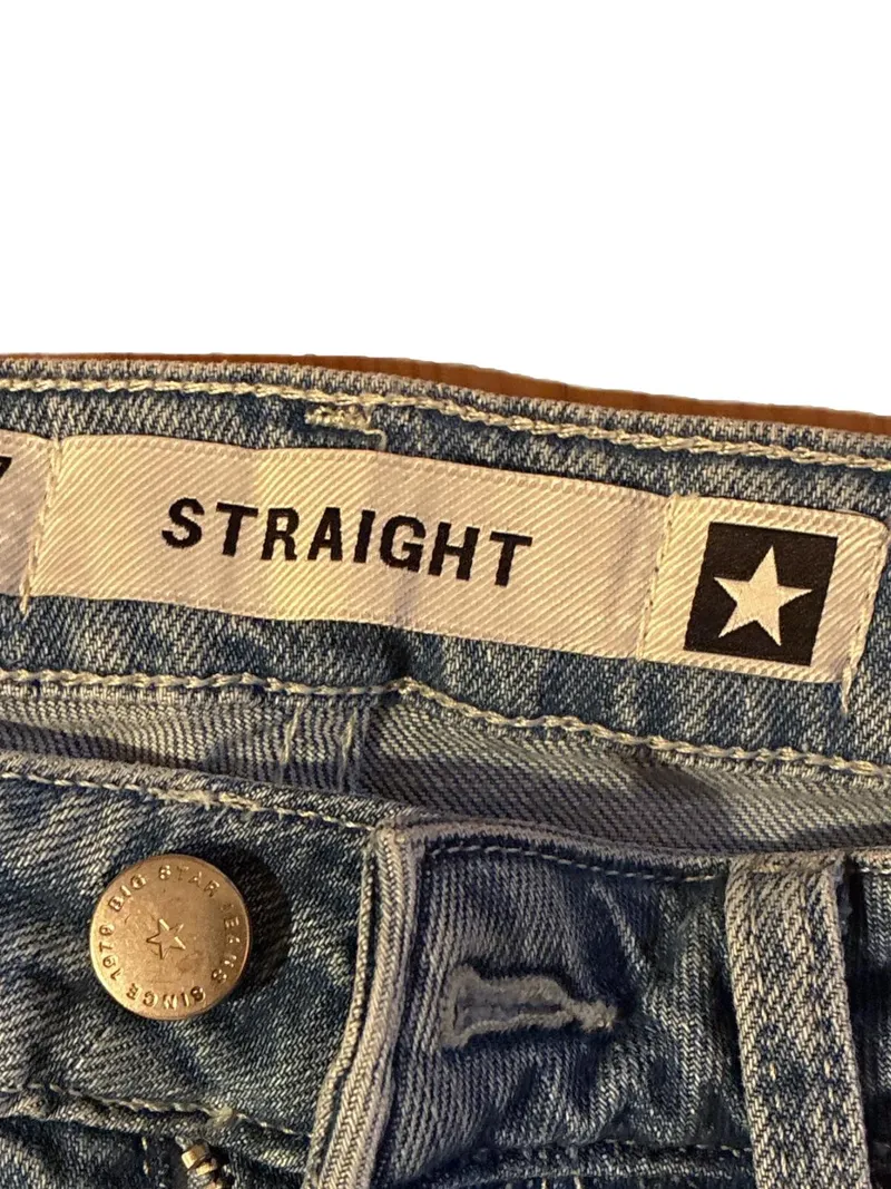 Big Star Damen Jeans Straight Leg Baumwolle Blau Gr. W27 L28 Freizeit 6
