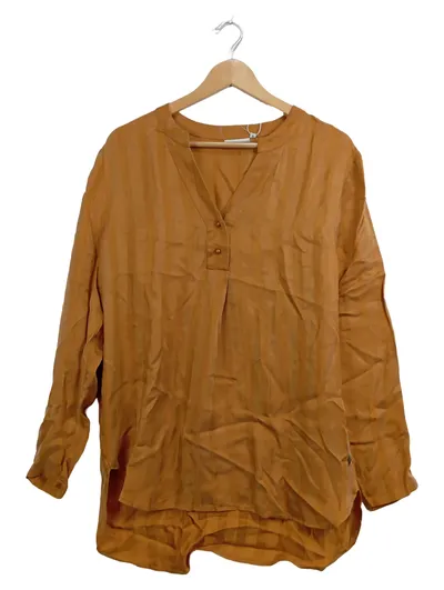 Coster Copenhagen Damen Bluse Langarm Braun Gr. 38 Casual Cupro Viskose