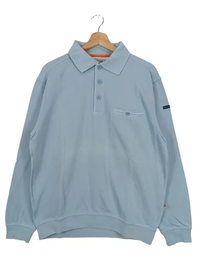 GREYSTONE Herren Sweatshirt Blau Gr. 48/M Casual Langarm Baumwolle