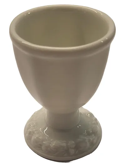Rosenthal Porzellan Eierbecher Klassisch Weiß Blumen Florales Muster 7cm