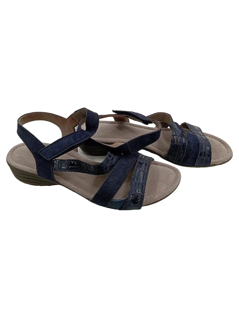 Gabor Damen Sandalen Riemchen Keilabsatz Blau Wildleder Gr. 38,5 1