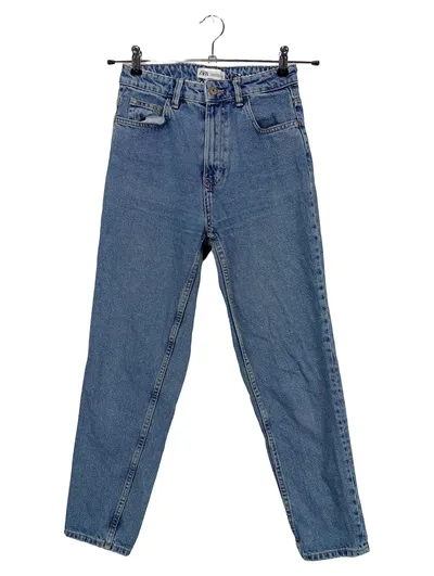 Zara Damen Jeans Wide Fit High Waist Blau Gr. 36/S Casual Denim Hose