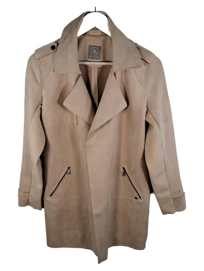 Betty & Co Damen Trenchcoat Mantel Beige Gr. 40 offen Wildlederoptik