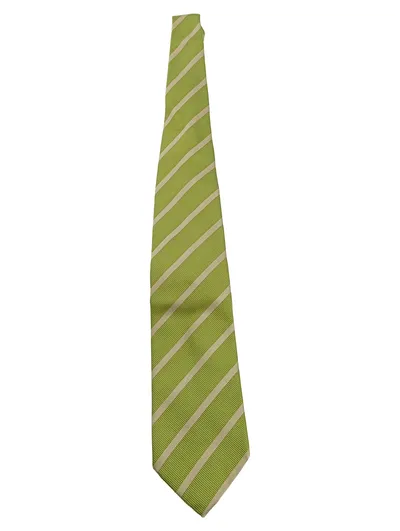 BALDESSARINI Herren Krawatte Grün Gestreift Business 140cm 8cm Baumwolle