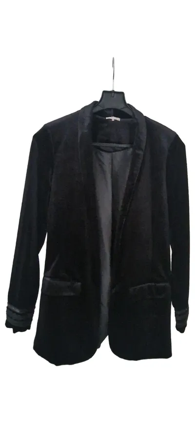 Esqualo Blazer Damen Gr. 38 Schwarz Elegant Samt Optik Business