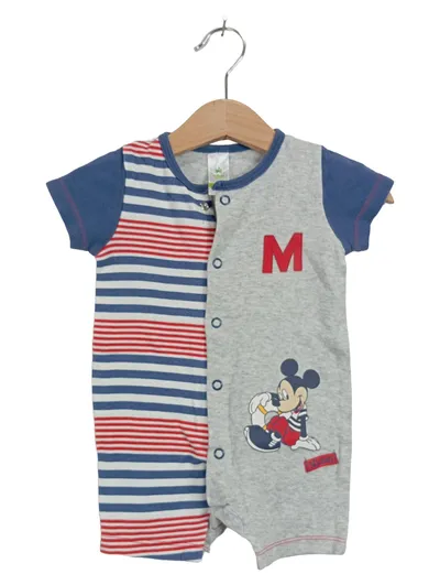 Disney Baby Strampler Mickey Maus Gr. 68 Jungen Grau Blau Rot