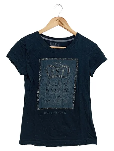 HARD ROCK CAFE Damen T-Shirt 38/M Schwarz Casual Logo-Print Copenhagen