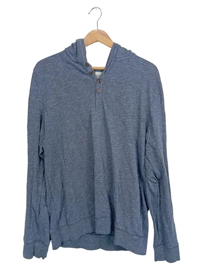 Fossil Herren Kapuzenpullover Hoodie Henley Gr. 54/XXL Blau Meliert
