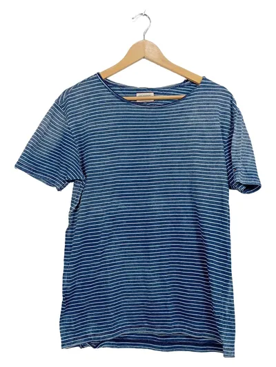 Hilfiger Denim Herren T-Shirt Gr. M Blau Weiß Gestreift Baumwolle