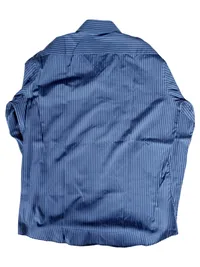 Finshley & Harding Herren Business Hemd Slim Fit Gr. 41 Blau Gestreift Bügelfrei 2