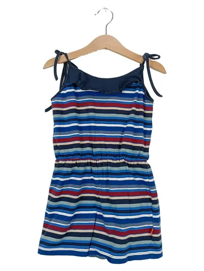 GALLO Kinder Freizeitkleid Gr. 128 Gestreift Mehrfarbig Sommer Rüschen Träger