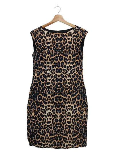 IPEKYOL Etuikleid Damen Gr. 36/S Braun Leopard Tierdruck Elegant Business