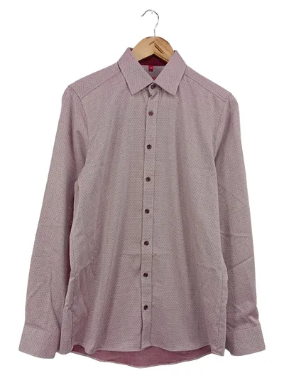 RAY TRICOT Herren Business Hemd Gr. 39 Rot Slim Fit Klassisch