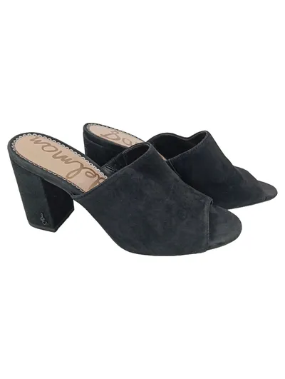 SAM EDELMAN Pantoletten Damen 38.5 Schwarz Elegant Modern Casual Mules