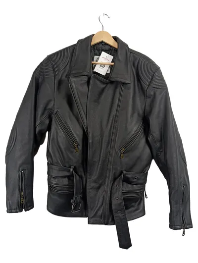 Highway 1 Lederjacke Herren Motorradjacke Schwarz Gr. 50/L Biker