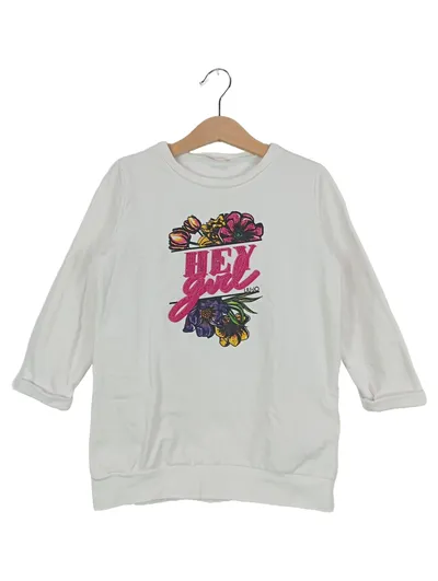 LIU JO Kinder Sweatshirt Gr. 104 Weiß Casual Blumenprint