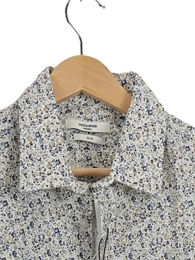 Jack & Jones Premium Herren Freizeithemd Slim Fit Gr. L Blumen Weiß