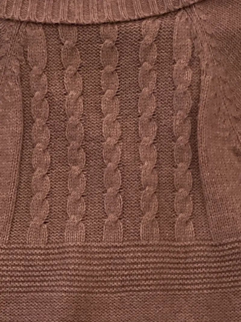 CANDA Damen Strickjacke Gr. 42 Lila Kurzarm Zopfmuster Cardigan 5