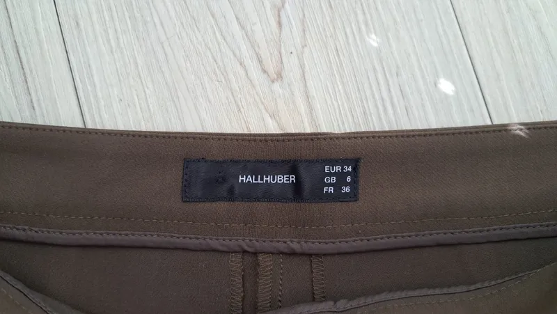 HALLHUBER Damen Anzughose Oliv Gr. 34 XS Seitenstreifen Business 3