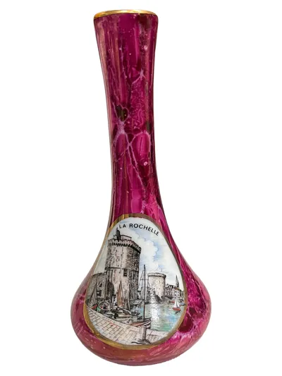Limoges Vase La Rochelle Porzellan Lila Klassisch Flaschenform
