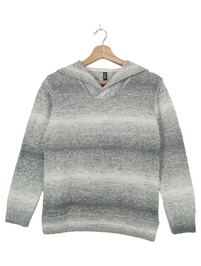 FITZ Kinder Kapuzenpullover Gr. 158 Grau Meliert Basic Freizeit