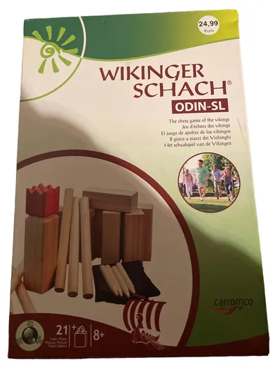 Wikinger Schach ODIN-SL Kubb Wurfspiel Outdoor Holz 21 Teile ab 8 Jahre