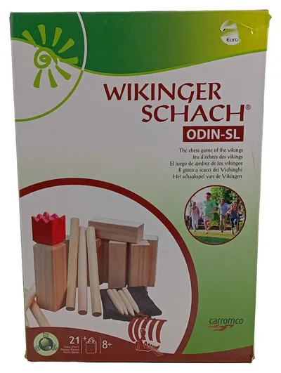 Wikinger Schach ODIN-SL Kubb Wurfspiel Outdoor Holz 21 Teile ab 8 Jahre