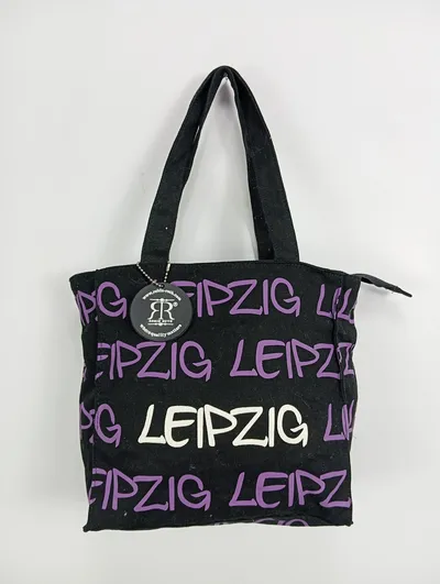 ROBIN RUTH Damen Beuteltasche Leipzig Schwarz Baumwolle Canvas Shopper