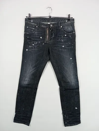 DSQUARED2 Destroyed Jeans Damen Gr. 40 L Schwarz Streetwear Baumwolle