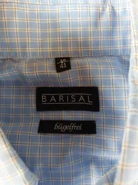 Barisal Herren Business Hemd Kariert Baumwolle Langarm Blau Gr. 54 XXL 2