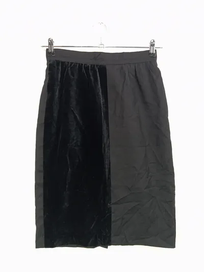 LUTZ TEUTLOFF Damen Bleistiftrock Gr. 38/M Schwarz Klassisch Baumwolle Wolle