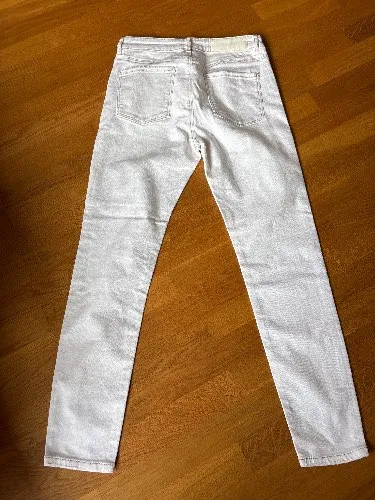Desigual Damen Slim Fit Jeans Herz-Stickerei Beige Gr. 28/36 S